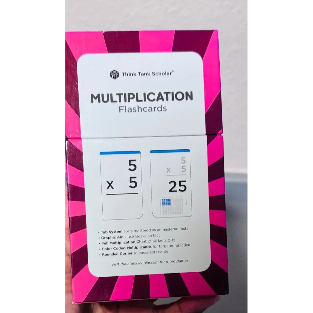 Think Tank Scholar Math Flash Cards Set Addition Subtraction Multiplication Div
